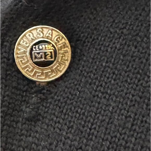Versace Classic V2 Mens Black Merino Wool Collar Polo Sweater Size large - Picture 3 of 7